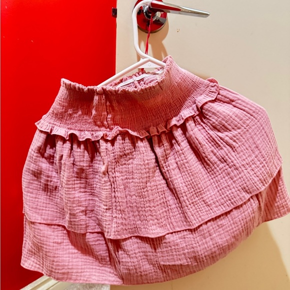 Pink Ruffled Skirt with elastic waist band size small - Picture 2 of 3